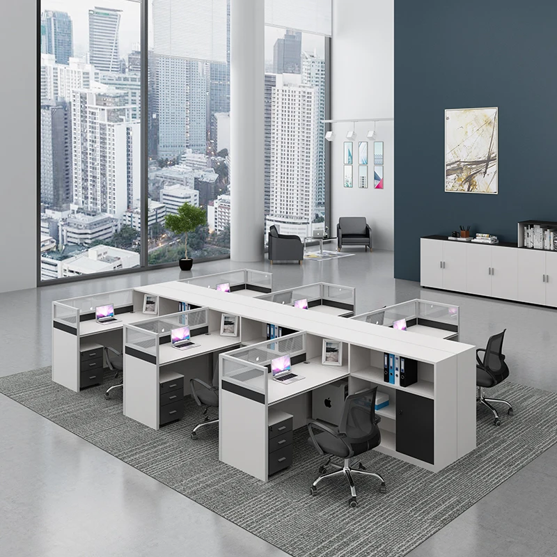 Finance Office Furniture Simple Modern Staff Office Desk Staff Screen Card Office Desk Chair Combination