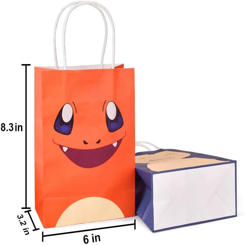 Bolsa de recuerdo de fiesta de Pokémon de Anime, bolsa de papel bonita de Pikachu Charmander Gengar, bolsa de postre de dulces, juguetes para niños,