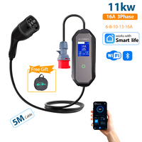 GEARELEC 11KW EV Charger Type 2 16A 3Phase Wi-Fi APP Bluetooth Control Portable Home Charger 5m CEE Plug for Electric Car