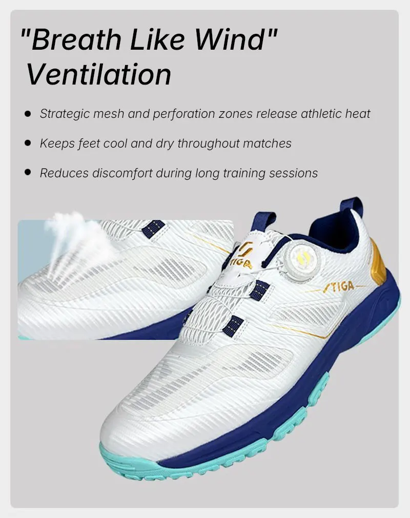 STIGA Tischtennisschuhe H621 H651 Professionelle Hallenschuhe für Herren und Damen, Ping-Pong-Sneaker, leicht und langlebig – Detail 3
