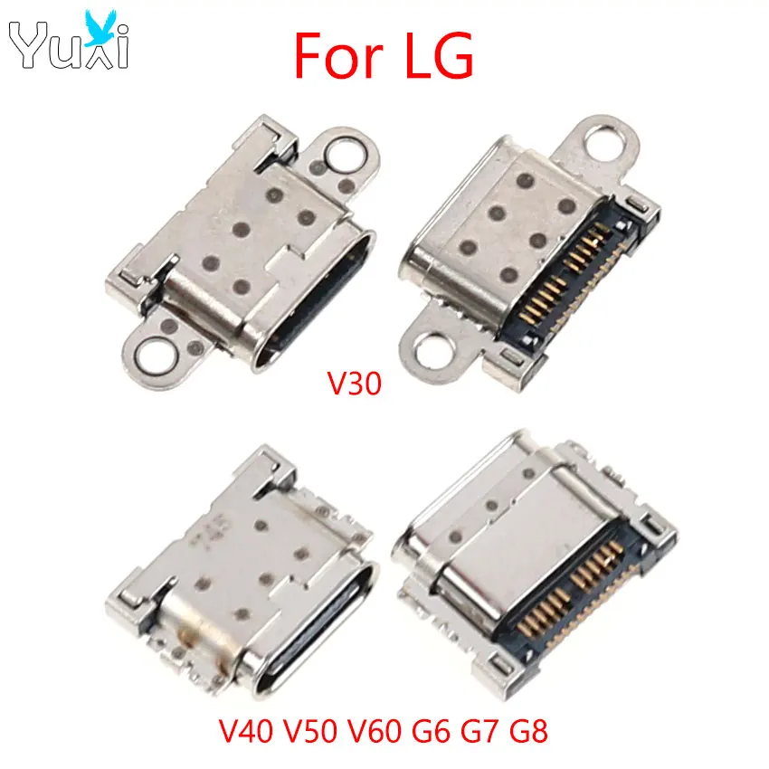 YuXi 2pcs For LG V30 H930 H933 V40 V50 V60 G7 G6 G8 Pixel 2XL G7+ Plus V405 V409 USB Type C Charging Port Charger Dock Connector