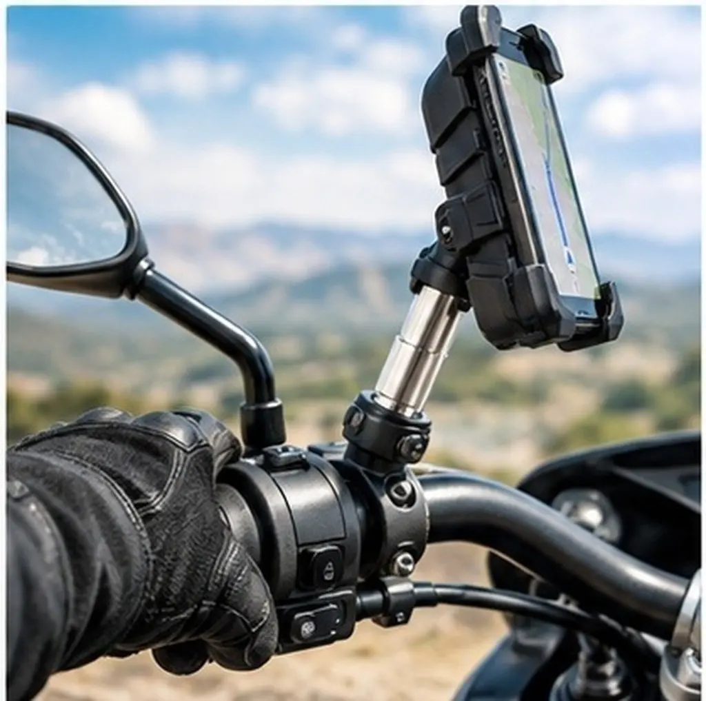 1Pair Motorcycle Handlebar Navigation Bracket Extension 0.9cm Diameter Phone Holder Mount Replacement Rod Secure GPS Extension