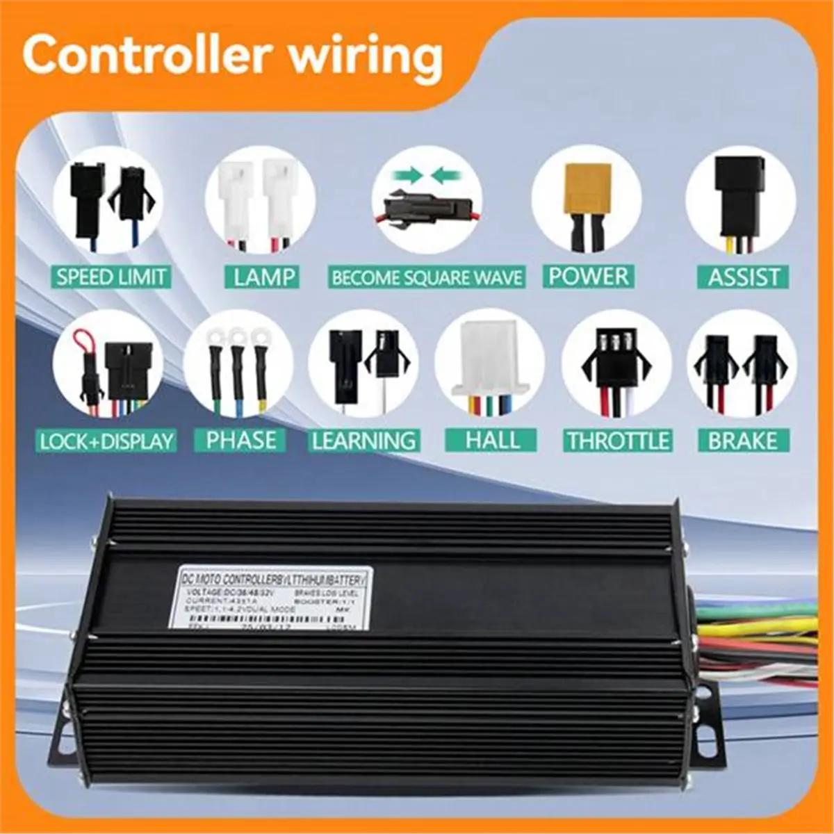 AB31 36V 48V 52V 45A Brushless Motor Three-Mode Controller+S966 Display Kit for Electric Mountain Bike Scooter Modification