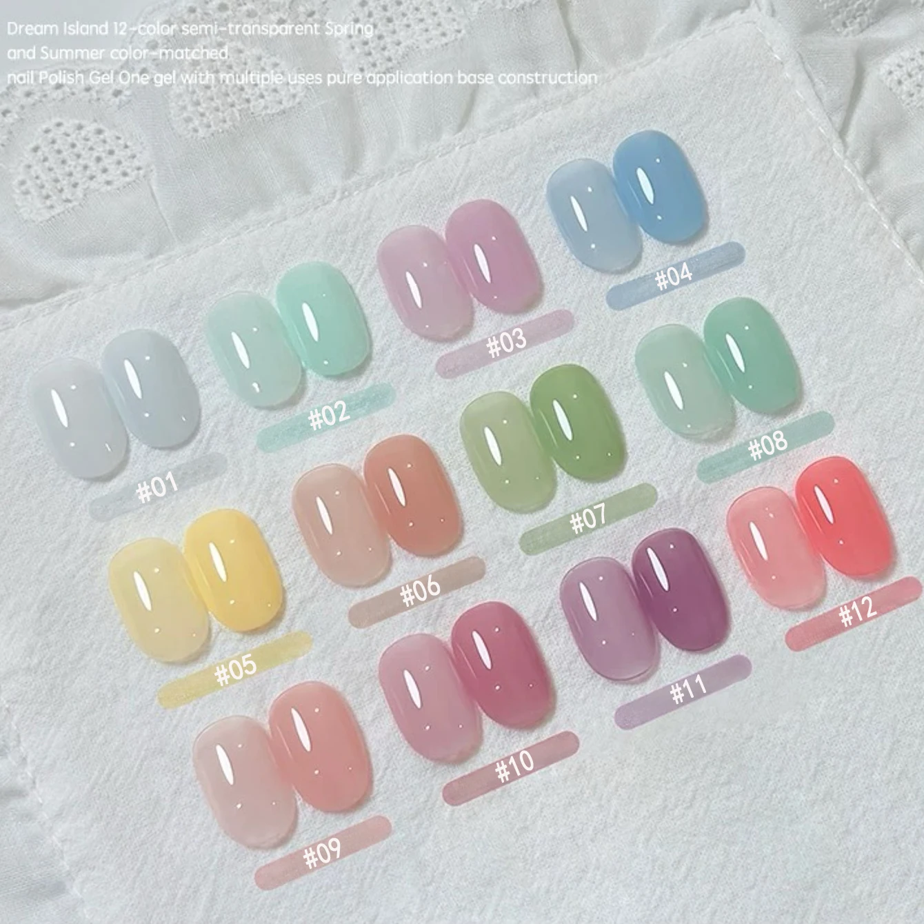 MAINEL Dreamy Macaron-Colored Semi-Sheer Gel Polish – Translucent Jelly UV/LED Gel (Professional Salon Grade)