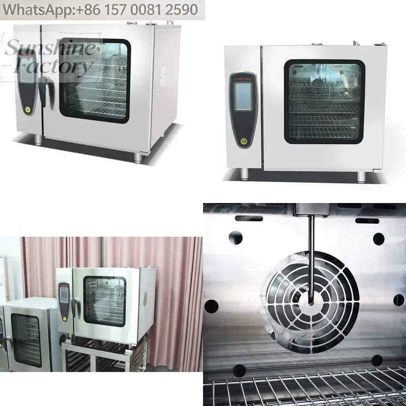 New Electric Combination Steamer Oven Touch Screen Auto Wash Function Built-In 9KW Bakery Shops Hotel Buffet Fast Food