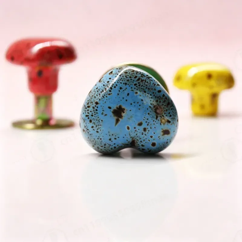 Colorful Ceramic Love Heart Wall Hook with Metal Base Decorative Coat Hanger for Home Storage Entryway Bathroom Kitchen