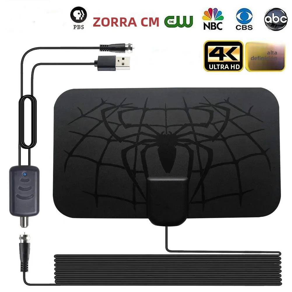 Antena de TV digital 4K para interiores, antena HDTV, antena DVB-T2