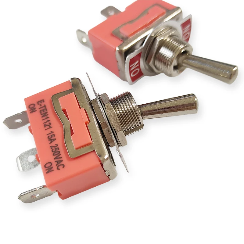 2PCS E-TEN1121 Miniatur Kippschalter Orange 12mm 3Pin 2Gears 15A 250VAC ON-0N Der Netzschalter des Kipphebels – Detail 4