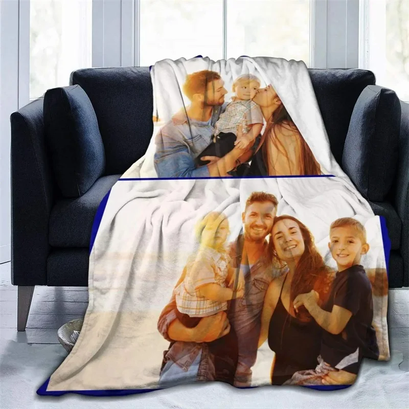 Your Picture Blanket Set Flannel Blanket, Print Personalized Blanket on Demand, Customize Gift Blanket for Family and Friends