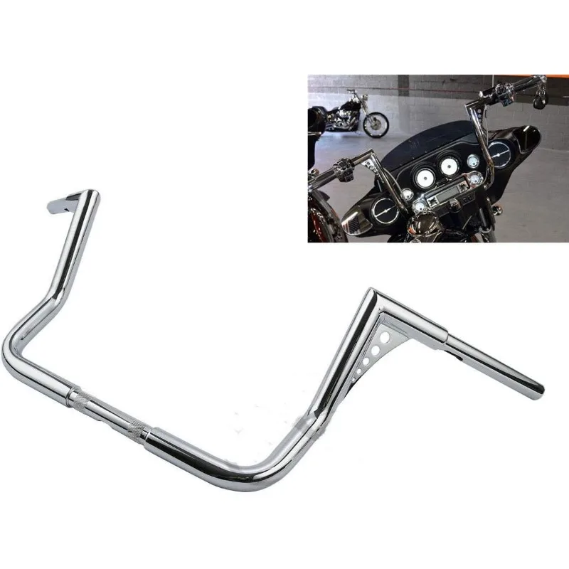 

TCT-MT 12" Rise Ape Hanger Bar 1 1/4" Handlebar Fit for Touring FLHT FLHTC Electra Glide Ultra Classic FLHTCU FLHTK Dressers Ba
