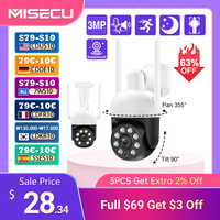 MISECU PTZ WIFI IP Dome Speed 3MP Camera Outdoor Waterproof P2P Wireless Surveillance Security CCTV Camera AI Auto Tracking