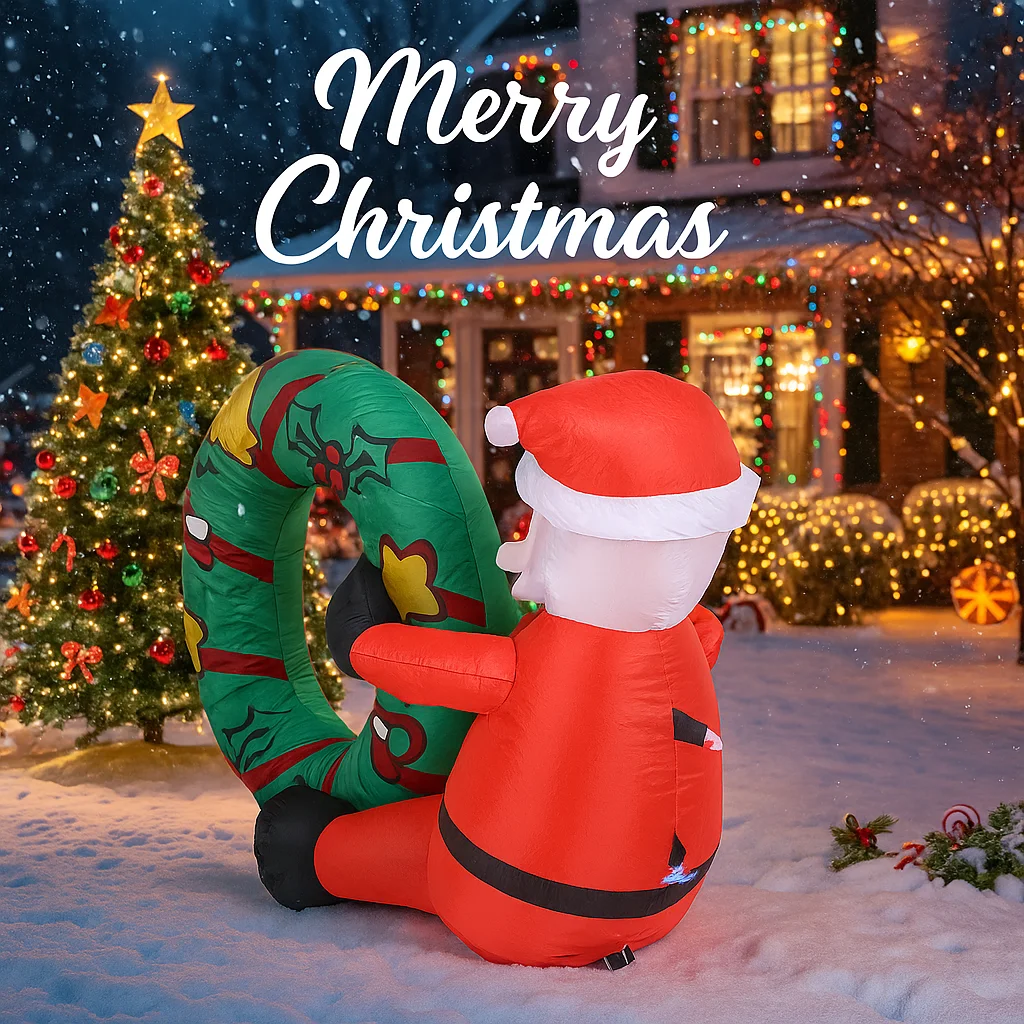 3.28FT لعبة قابلة للنفخ عوامة للسباحة سانتا كلوز مع LED مضاءة عيد الميلاد ساحة حفلة الحديقة الديكور عيد الميلاد لوازم المنزل الحلي هدية #4