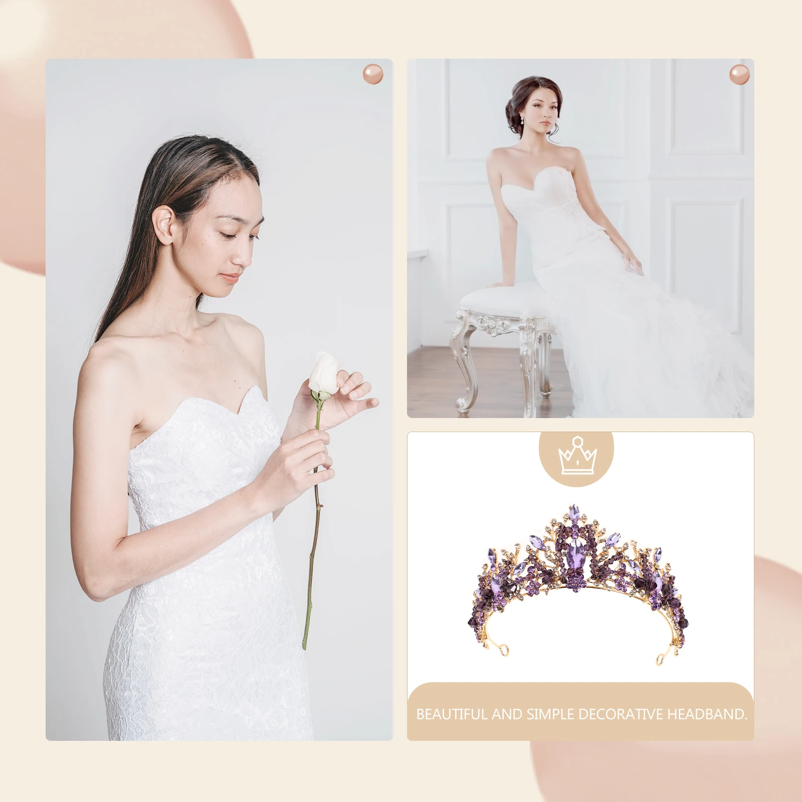 

1pc Crystal Bridal Wedding Tiara Elegant Hair Jewelry Queen Delicate Headdress Fashion Crown Wedding Hair Decor Bride Crown