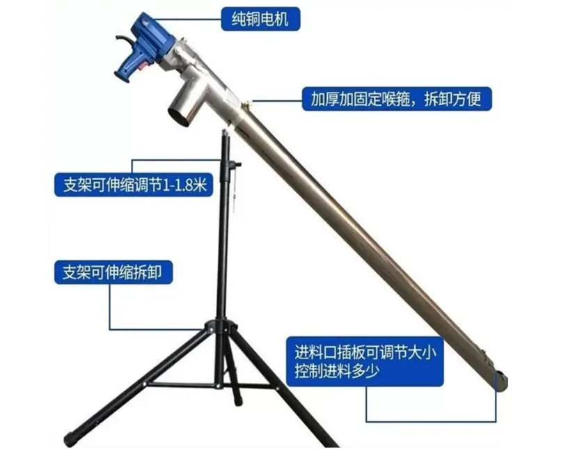 Portable Household Grain Suction Machine with Auger Feeder, High-Efficiency Pumping Equipment for Wheat Rice and Grain
