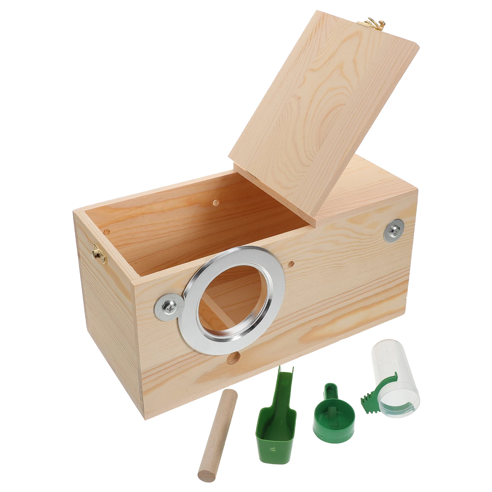 

Parrot Nesting Box Wooden Bird House Small Wood Box Budgie Cage Nests Conure Natural Breeding Environment Easy Installation