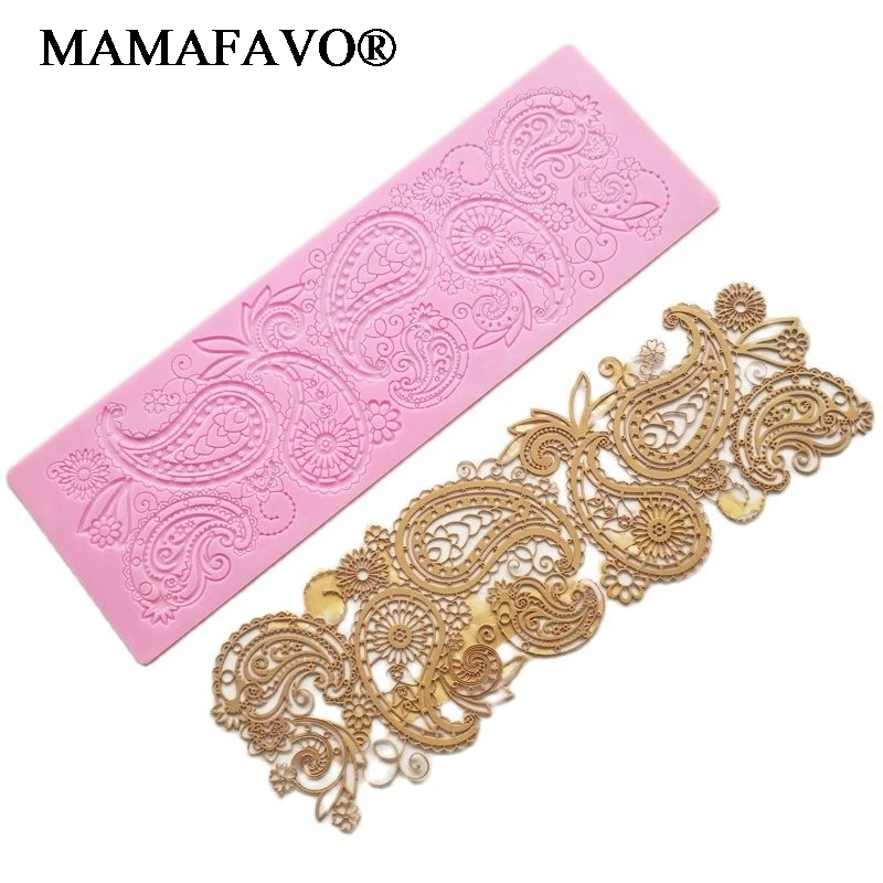 Silicone Lace Mat Cake Decorating Tool Fondant Mold Silicone Mat Fatima Pattern Mousse Sugarcraft Bakeware Baking Tools F168
