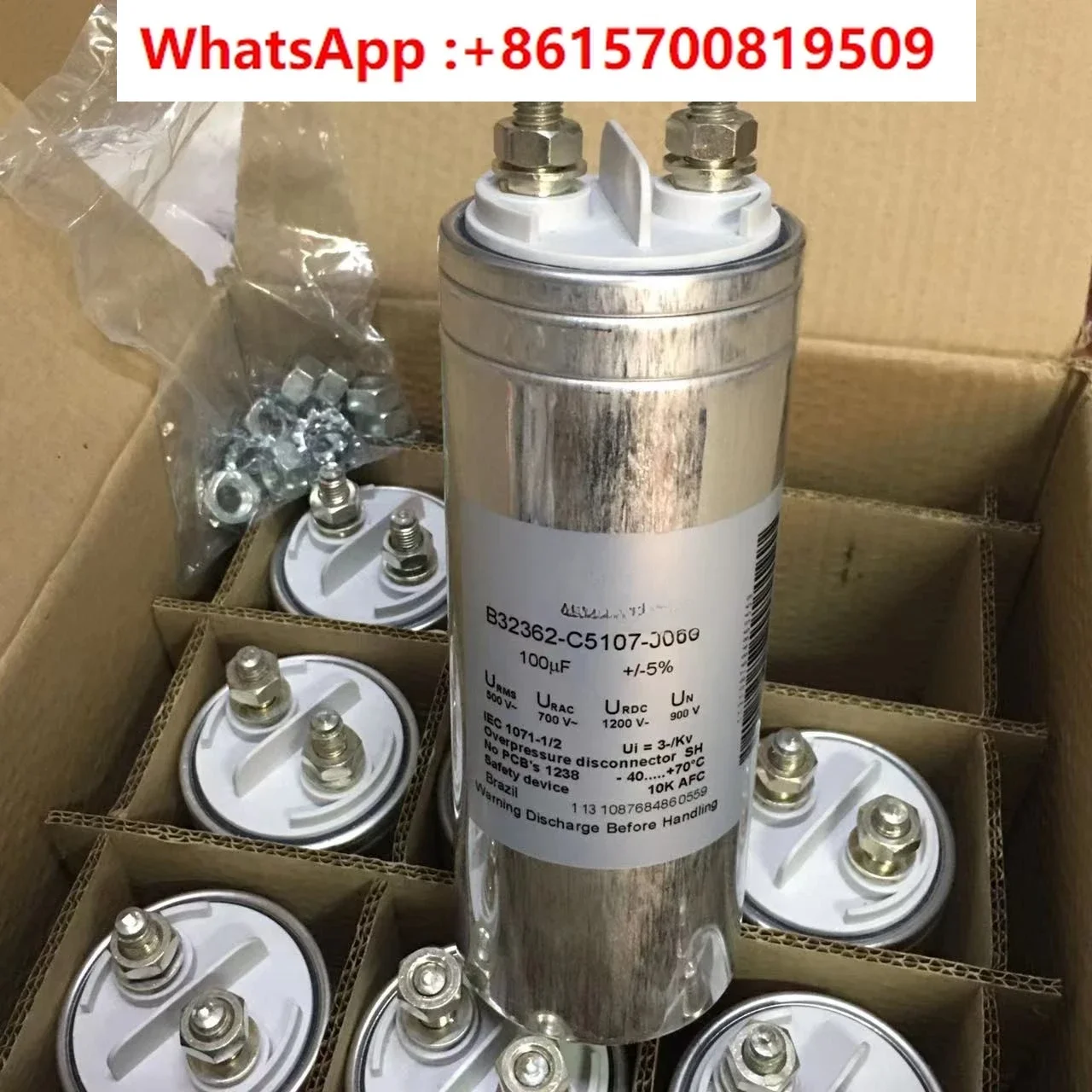 

EPCOS B32362-C5107-J000 100UF 500VAC 1200V oil immersed capacitor