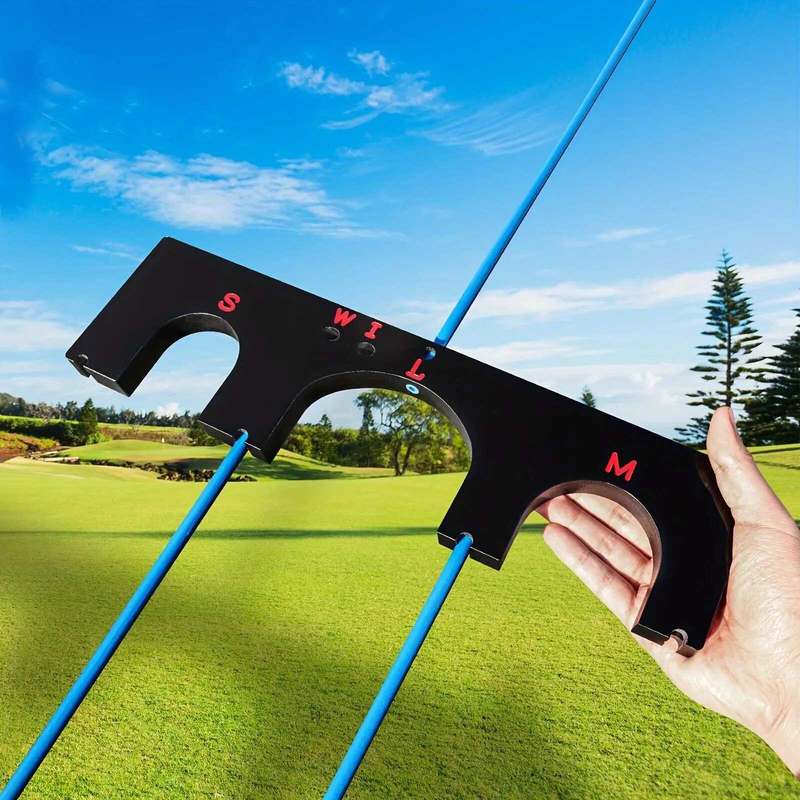 Golf Training Aid Gate with 6 Alignment Sticks and 5 Different Swing Plane Angles Professional Portable Light Weight