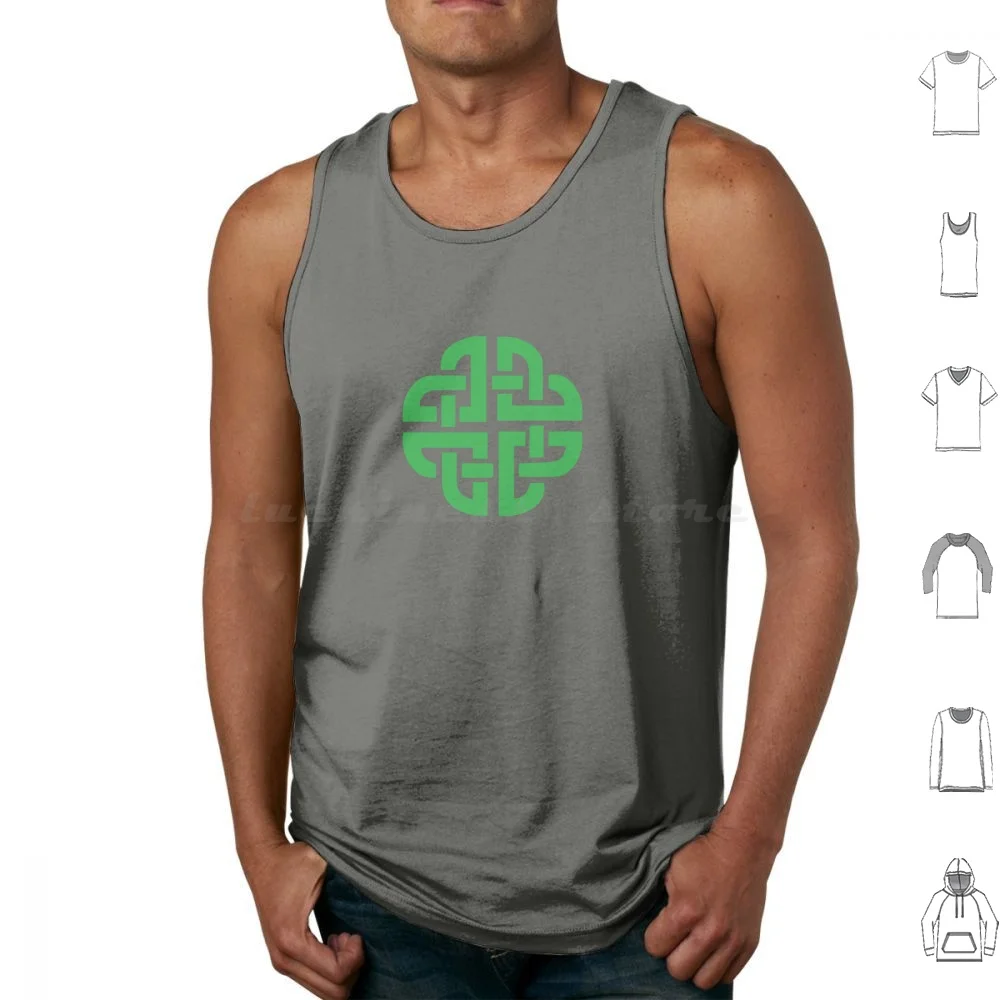 Shield Knot Tank Tops Vest Sleeveless Irish Ireland Knot Green Defense Cool Logo Gaelic Keltic Shield Knot Shield