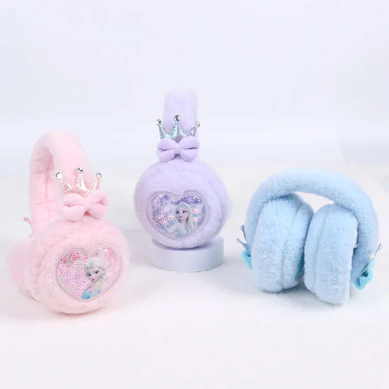 

Disney Cartoon Elsa Cute Girls Winter Comfortable, Soft and Warm Foldable Ear Guards Plus Velvet to Warm Up Cold Ear Warmers