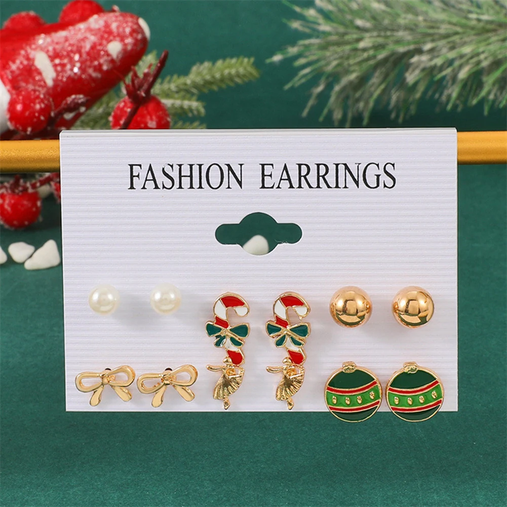 Christmas Gifts Lovely Christmas Style Ear Studs Set Personalized All-match Ear Dangler Gift For Chirstmas New In Earrings