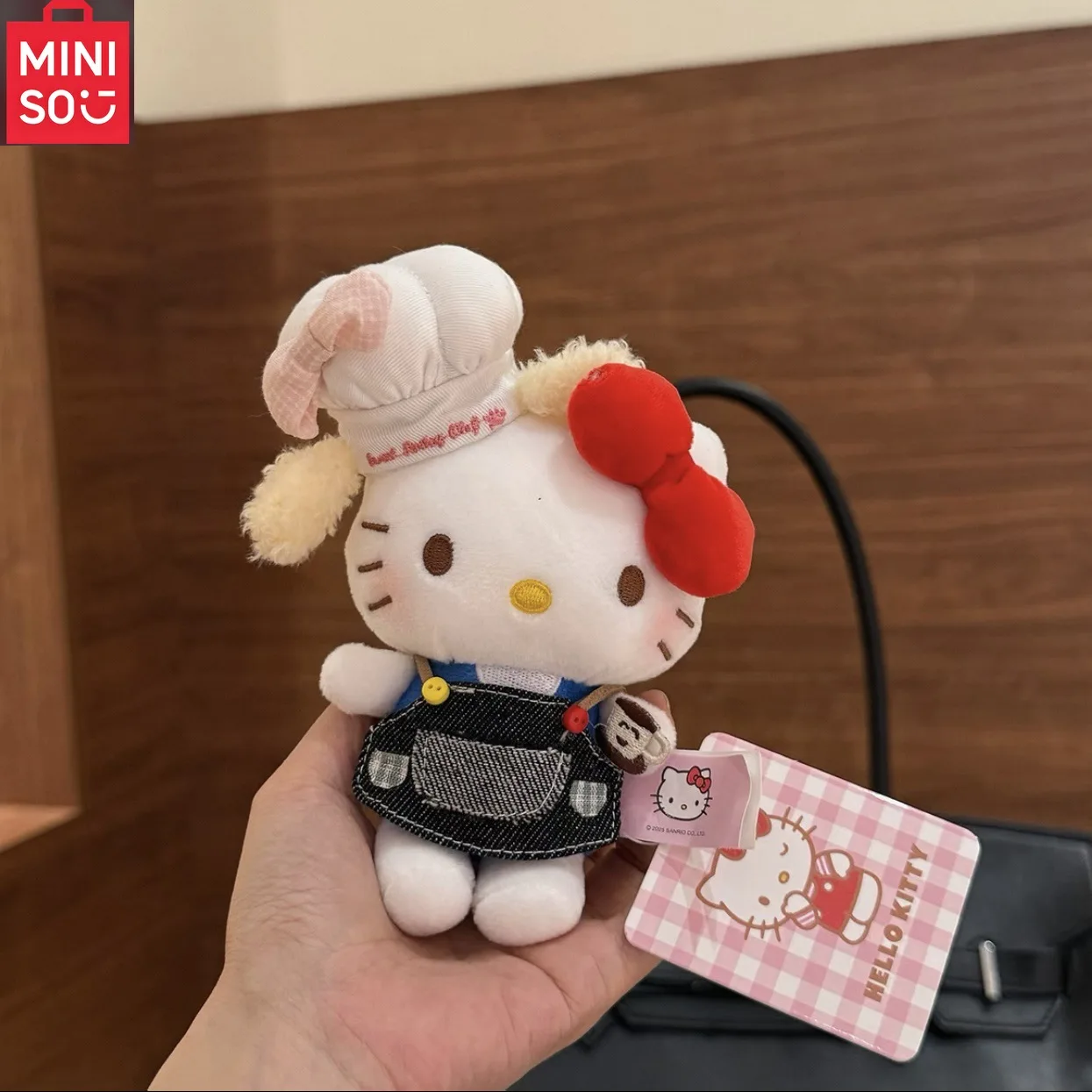 سانريو ألعاب الدمى القطيفة مرحبا كيتي المفاتيح دانيال الحب مشبك صغير الشيف Kt اكسسوارات اليابانية لطيف حقيبة عالية الجودة الديكور #1