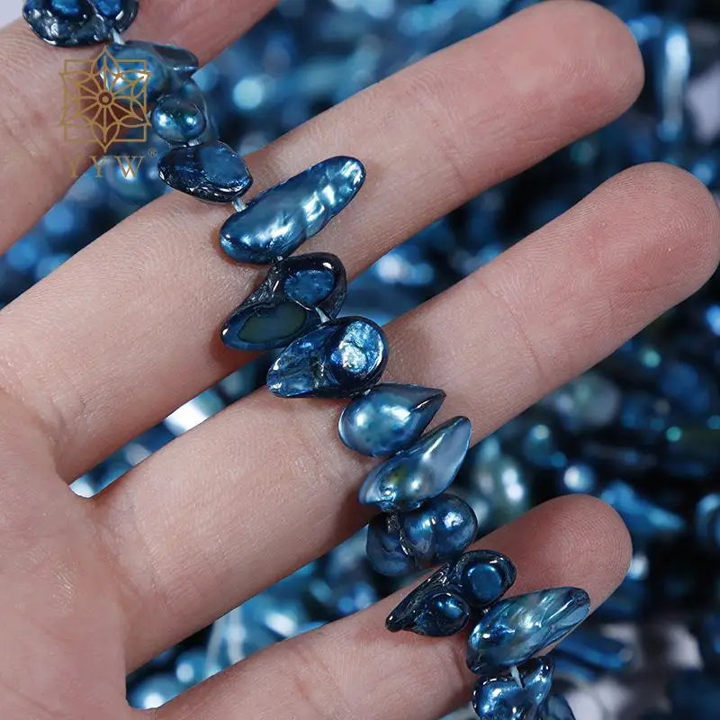 Peacock Blue Cultured Baroque Freshwater Pearl Beads 6-8mm Irregular Stone For Jewelry Making Diy Necklace Bracelet Accessory