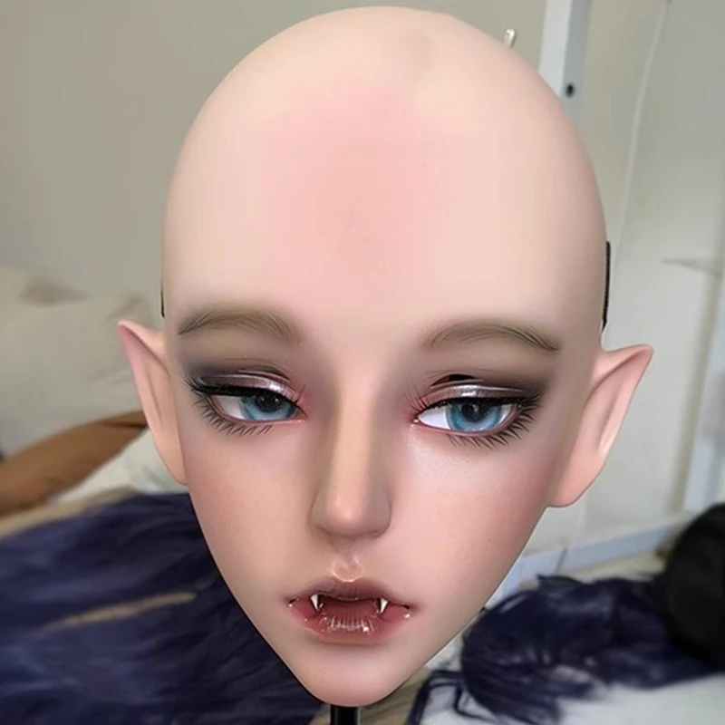 Dostosowane Cosplay Mężczyźni i kobiety Żywiczna półmaska BJD Maska Postacie z anime Cosplay Kigurumi OR Maska Peruka i sztuczne oczy