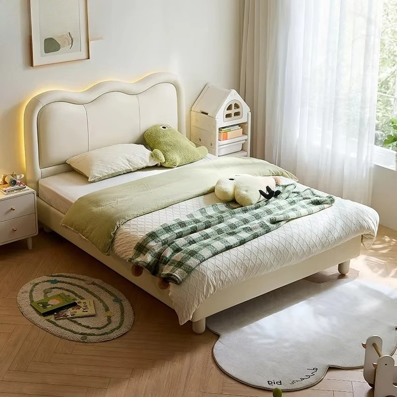سرير مفرد من LINSY Lovely للأطفال مصنوع من الجلد مع ضوء PC177-A #3