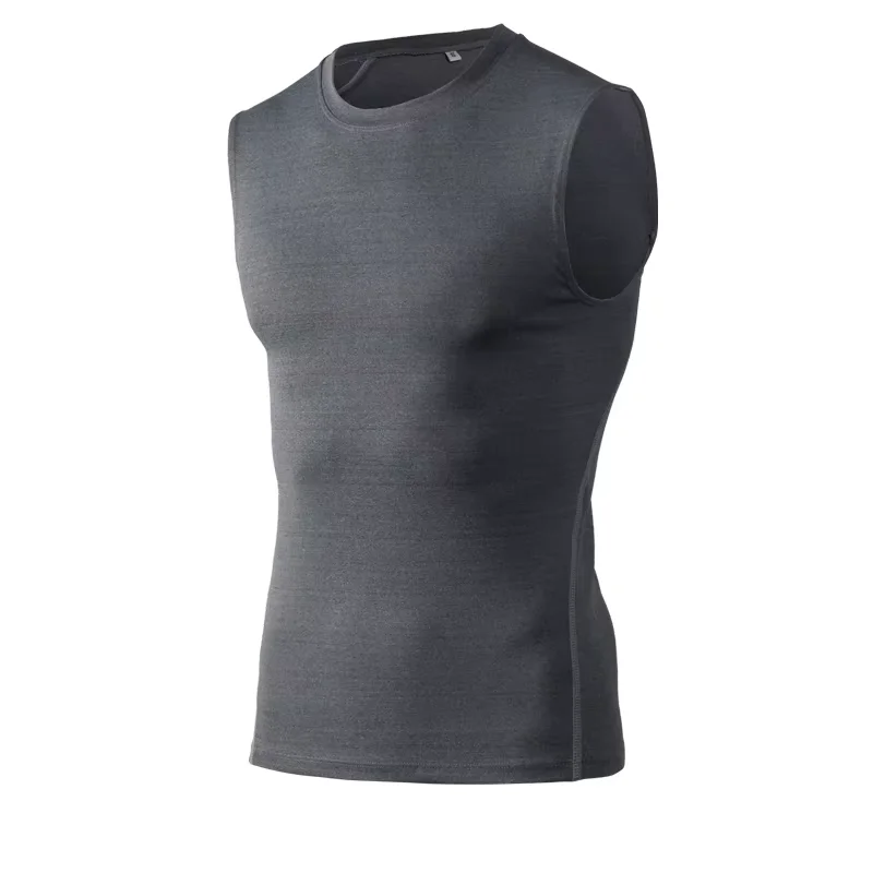 Men's Gyms Clothing Sports Fitness Tank Top Quick Dry Vest Workout Running Sportswear Tops Round Neck Sports Shirt image 3