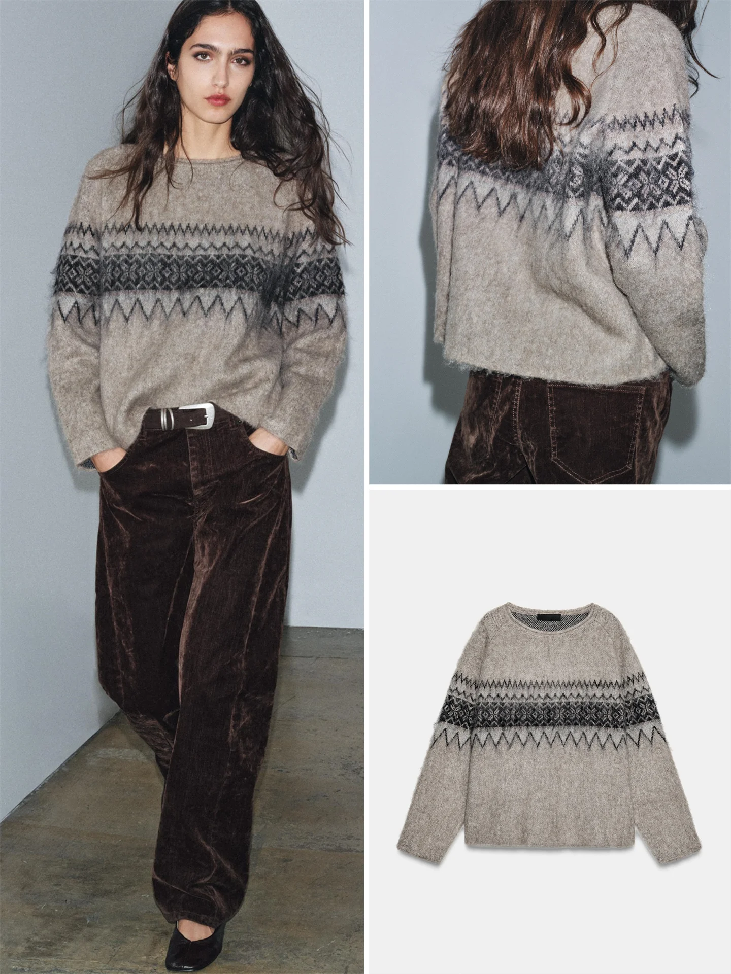 

Faionable круглый вязаный свитер Ne Long Sve Color Fade Effect, осень-зима, Новое поступление, женский свободный крой, для поездок на работу