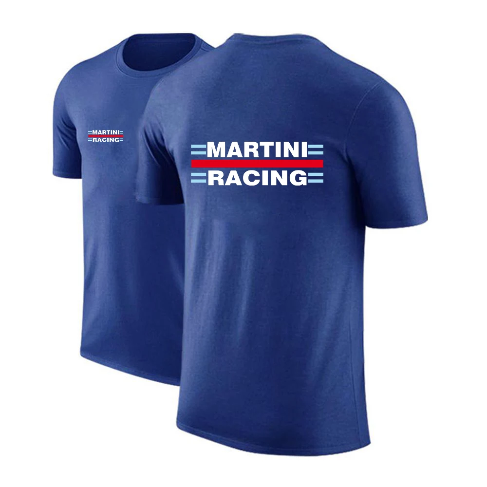 Camiseta de manga corta con cuello redondo y estampado de logotipo de Martini Racing para hombre mayor, camisetas finas versátiles de secado rápido de gran tamaño, verano 2025