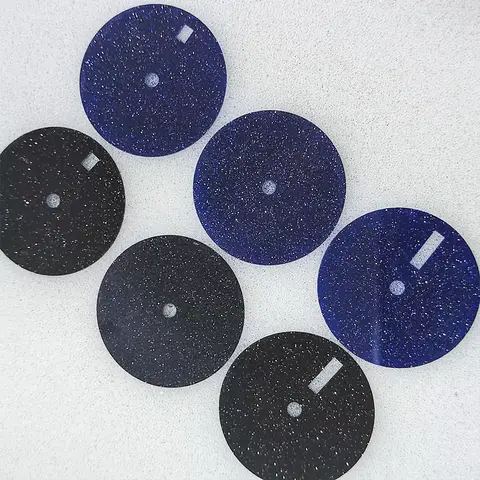 NH35 डायल 28.5 मिमी डायल, NH35/36 मूवमेंट के लिए CNC मशीन द्वारा काटे गए चमकदार तारों वाले नीले-हरे मैलाकाइट बलुआ पत्थर से बना है 8 best sales एनएच35ए डायल - №5