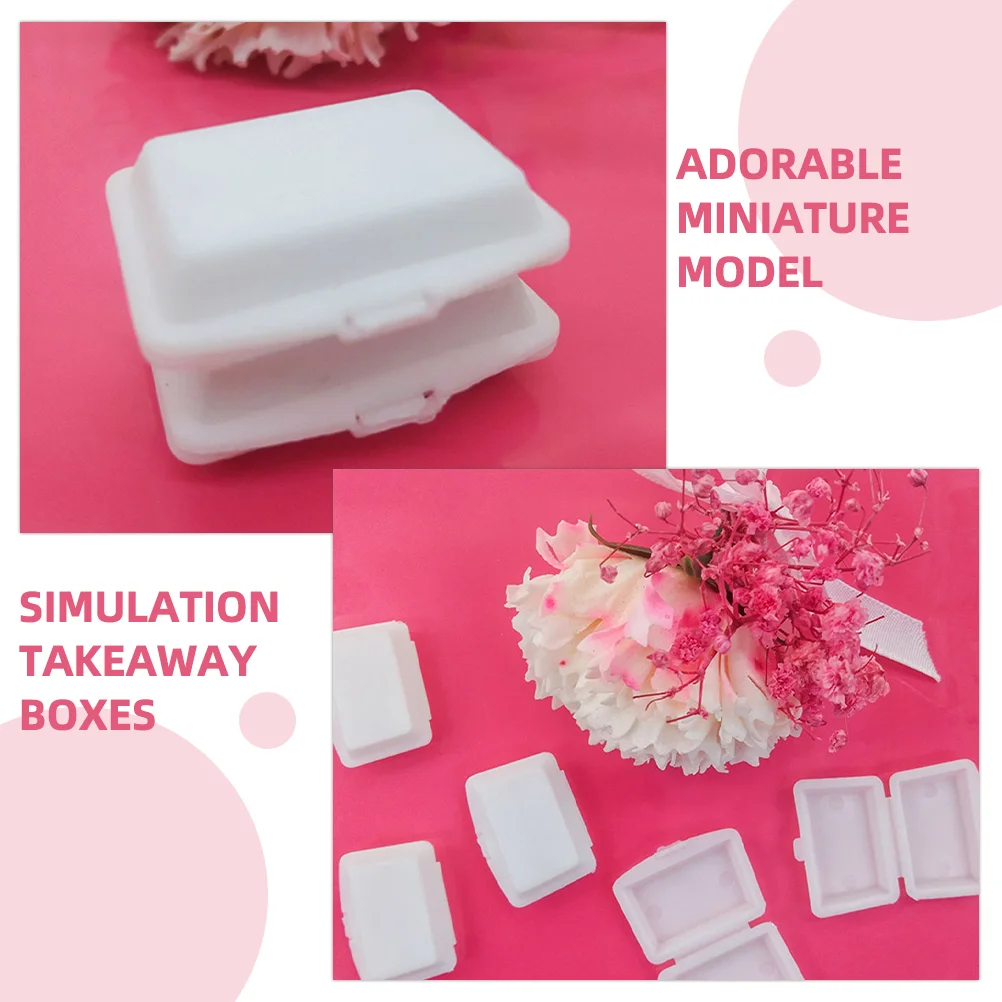 4pcs House Decoration Miniature Lunch Box Simulation Takeout Box Small Food Wraps Box miniature house kit