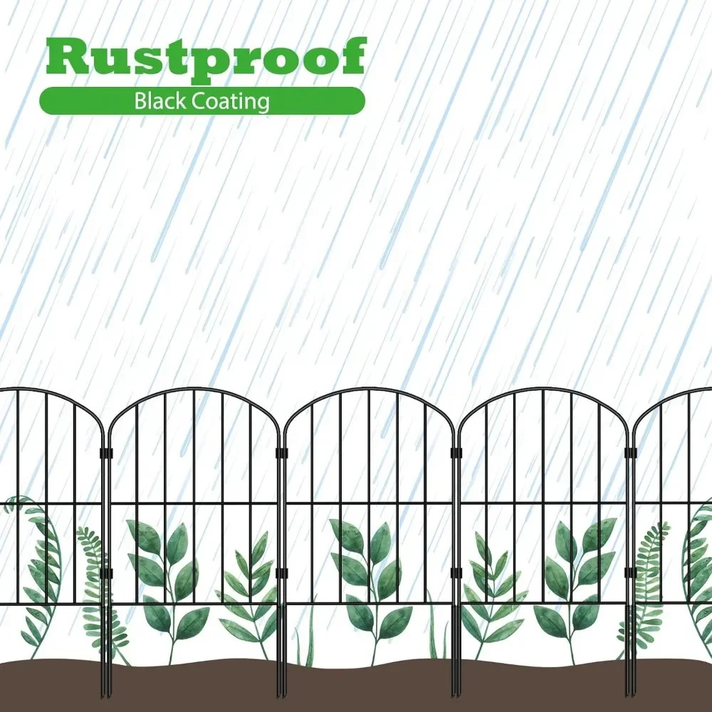 سياج حديقة 10 ألواح، 10 أقدام (طول) × 24 بوصة (ارتفاع) حاجز حيوانات على شكل سلك معدني مقاوم للصدأ