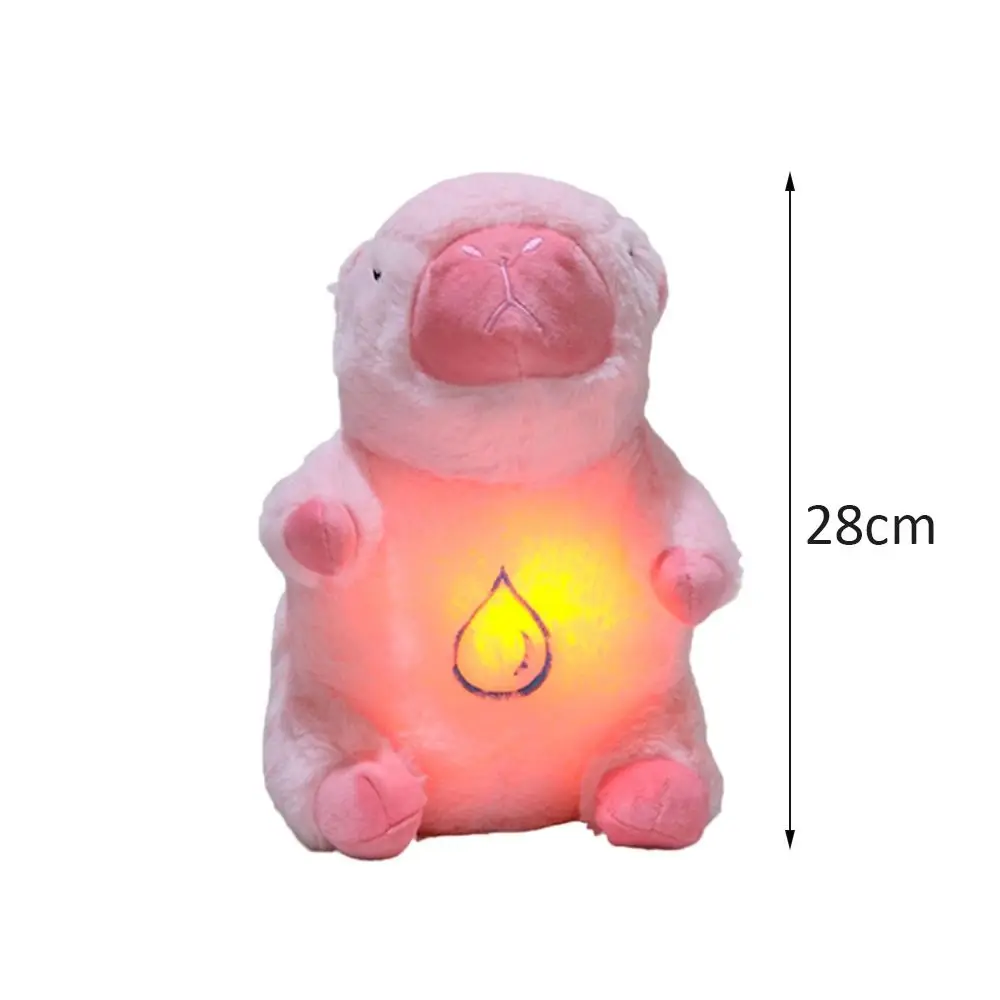 New Music Breathing Capybara Rhythmic Capybara Plush Bear Doll Sleeping Companion Lights Soothing Doll Baby