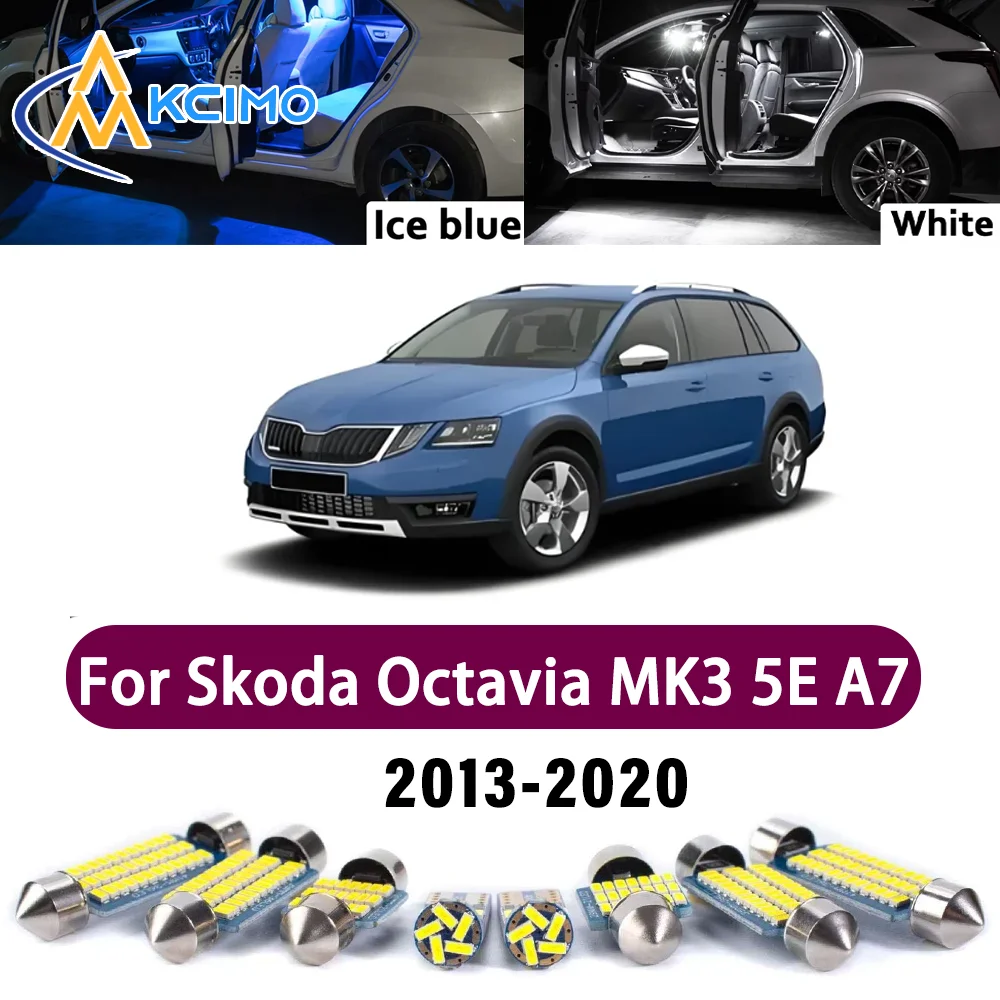 

KCIMO Canbus Number Plate Bulb For Skoda Octavia MK3 5E A7 2013-2020 Interior Reading Map Bright Mirror Easy Install Lights