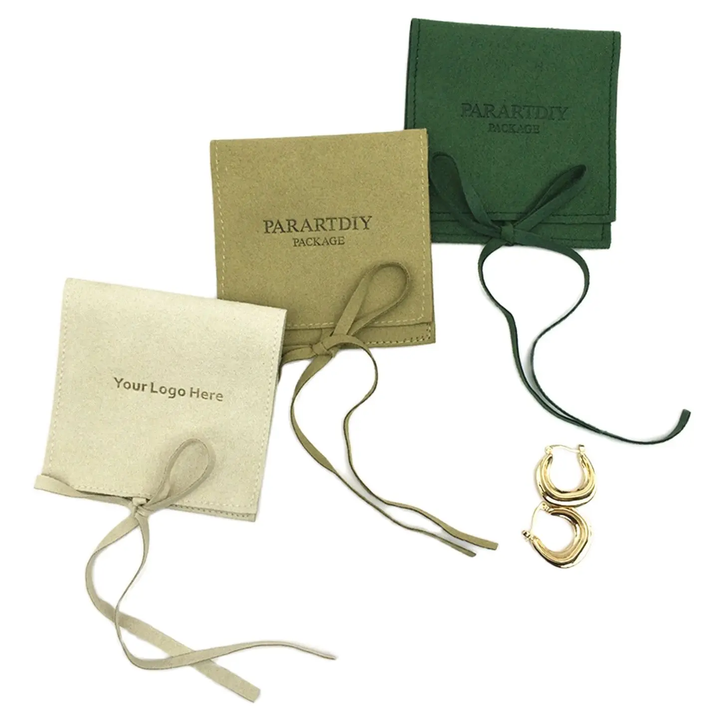 

100pcs Microfiber Velvet Jewelry Bags Custom Logo Size Rings Earings Tarot Cosmetic Packaging Storage Pouch Wedding Gift Bag