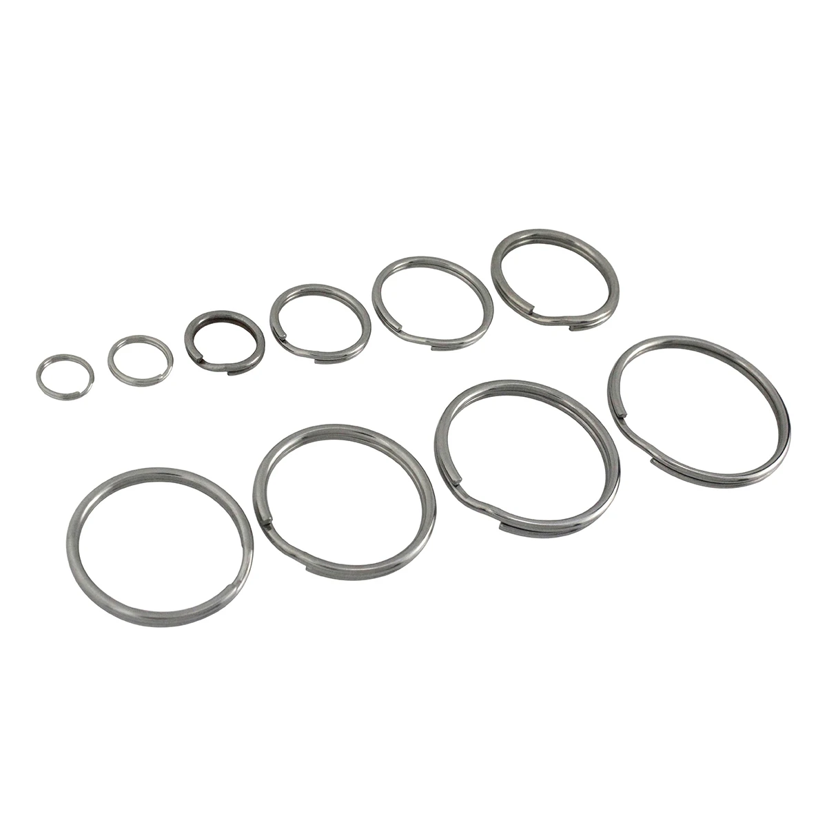 5pcs Metal Split Rings Round wire Double Loop Keyring 10-38mm Keychain Keys Holder DIY Leather Craft hardware Stainless Steel