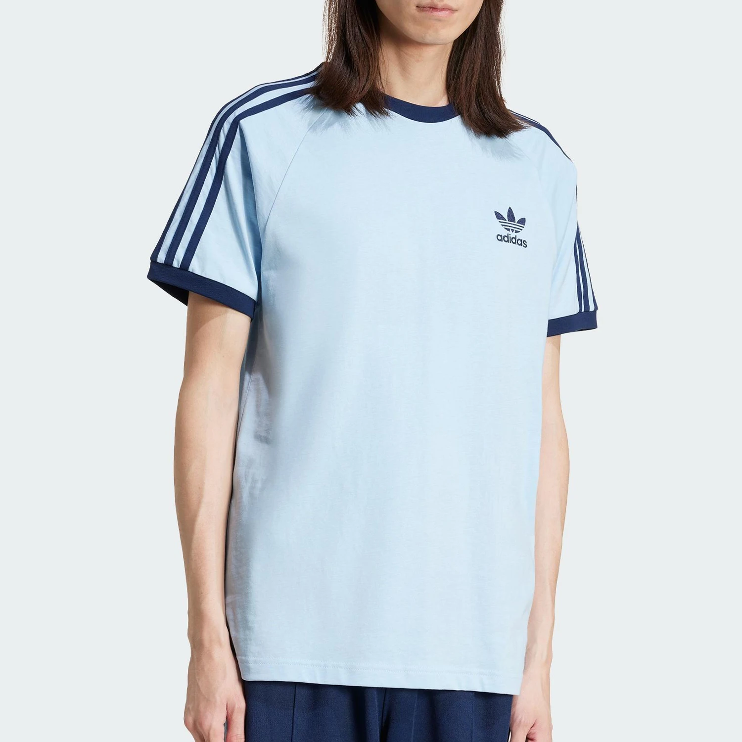 Adidas genuine clover men's fashionable and simple round neck short sleeved T-shirt JN7018
