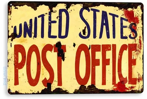 TIN SIGN United States Post Office Rustic Mail Sign A184 --Tin Sign