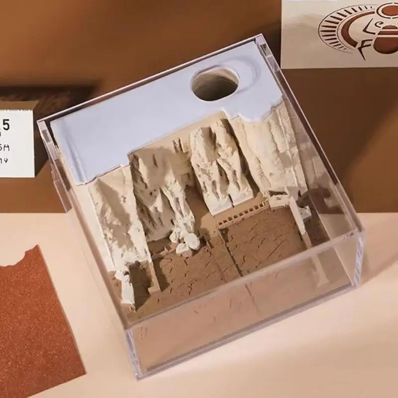 Creative Time Piece Calendar Temple Designed Desk Notepad Memo Pad For Sticky Note Record Creative Notepad Decorative Ornament