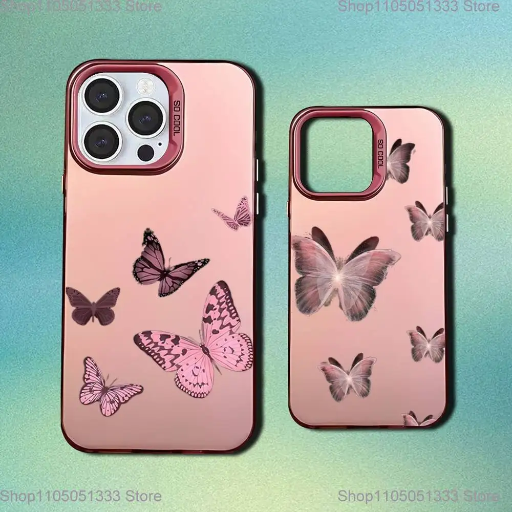 

Drift Sand Butterfly Phone Case For iPhone 16,15,14,13,12,11,Mini,Pro,E,SE4,XS,MAX Pink Candy Matte Cover