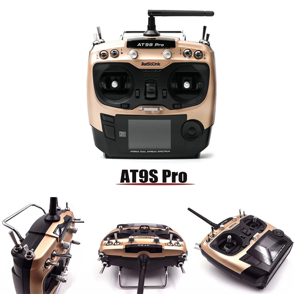 AT9S PRO Remote Control RadioLink 2.4G 10/12CH  DSSS FHSS Transmitter with R9DS Receiver for RC Model Airplane Drones