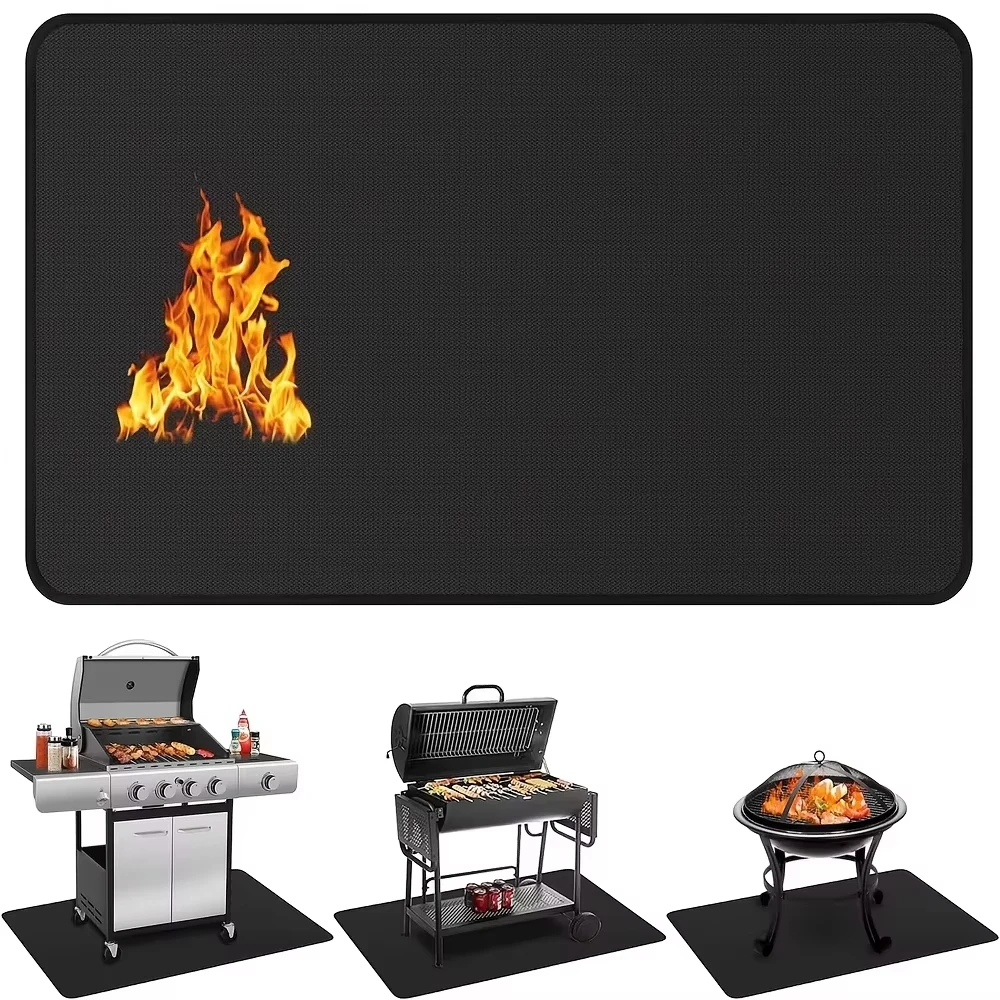 Tapis de protection ignifuges pour barbecue extérieur, résistants à la chaleur, imperméables et anti-huile pour table de barbecue