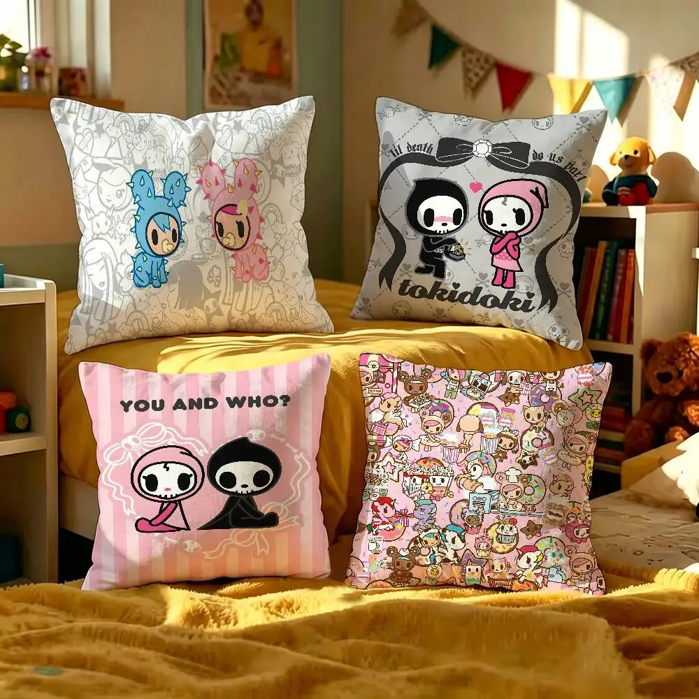 Japan Cute T-TokidokiS Pillow Gift Home Office Decoration Bedroom Sofa Car Cushion Cover case 45x45