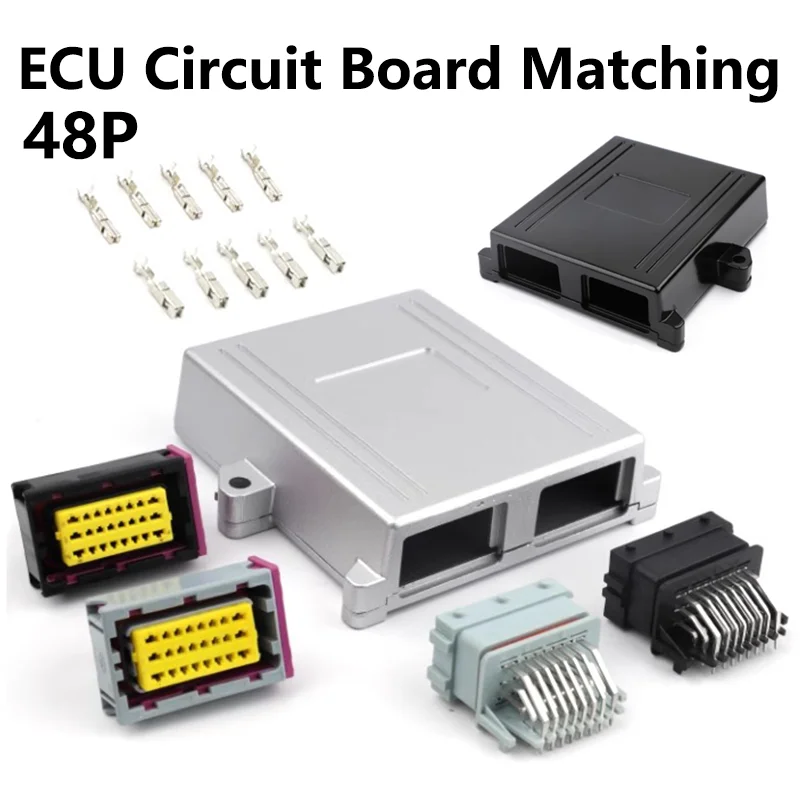 1/5sets ECU Circuit Board Matching Aluminum Alloy Shell Box Plug Automotive Motor Car Controller Auto Connector 48P