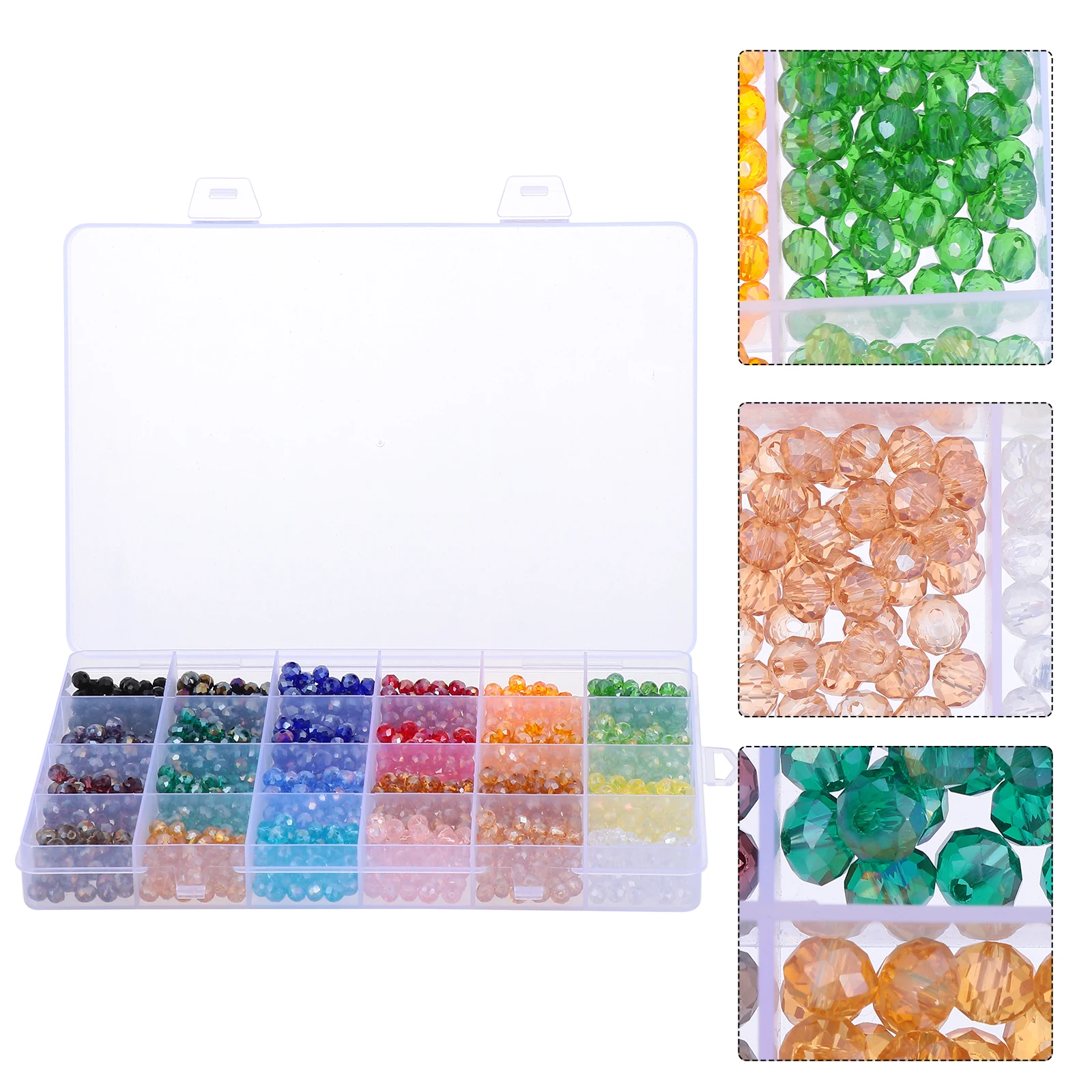 

Crystal Flat Beads Kit Colorful Faceted Loose DIY Bracelet Earrings Jewelry Craft Accessories Bead Supplies