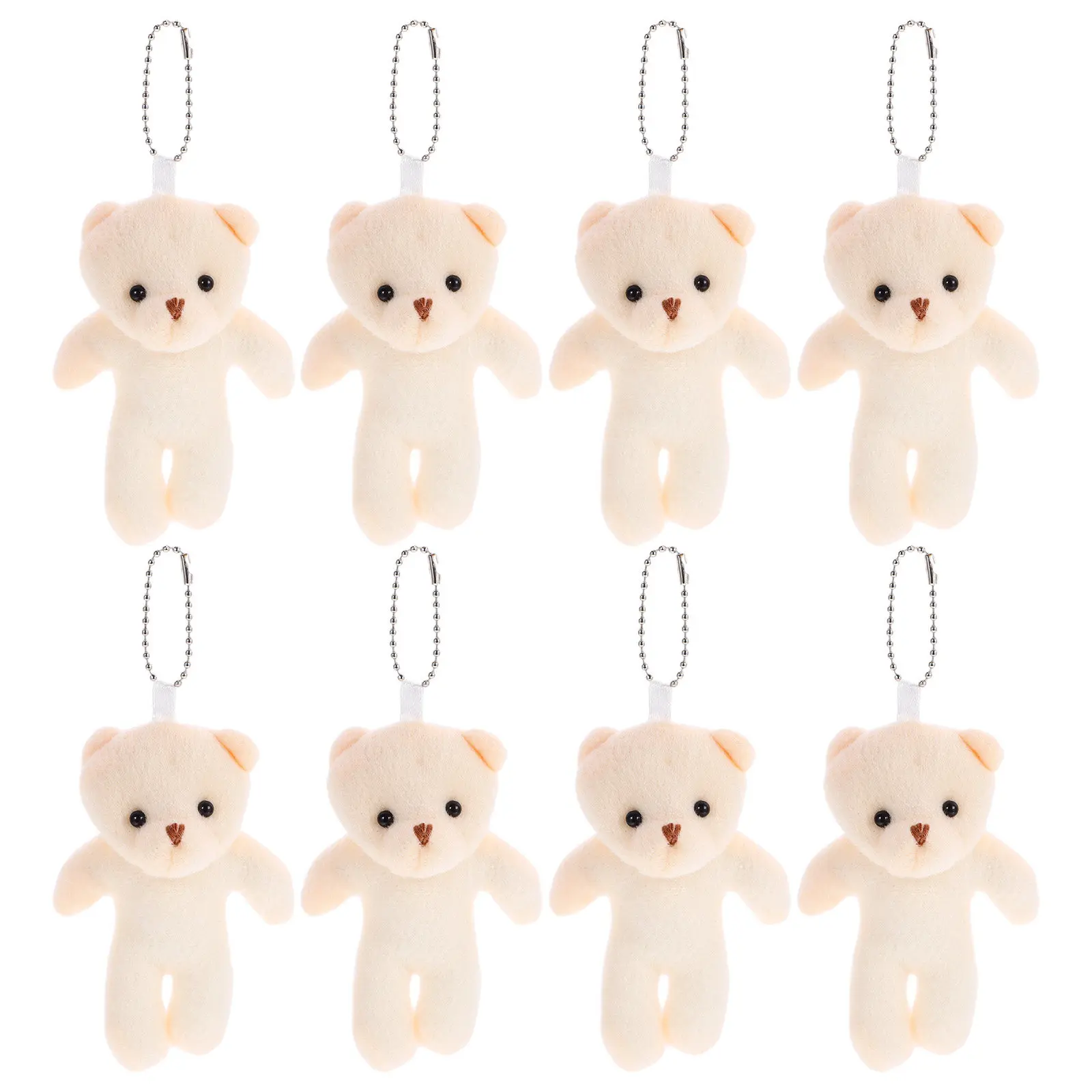 

Mini Bear Pendant PP Cotton Material Keychain Bag Charm Hanging Cute Bear Decor Stuffed Animal Key Ring Accessory Birthday Gift