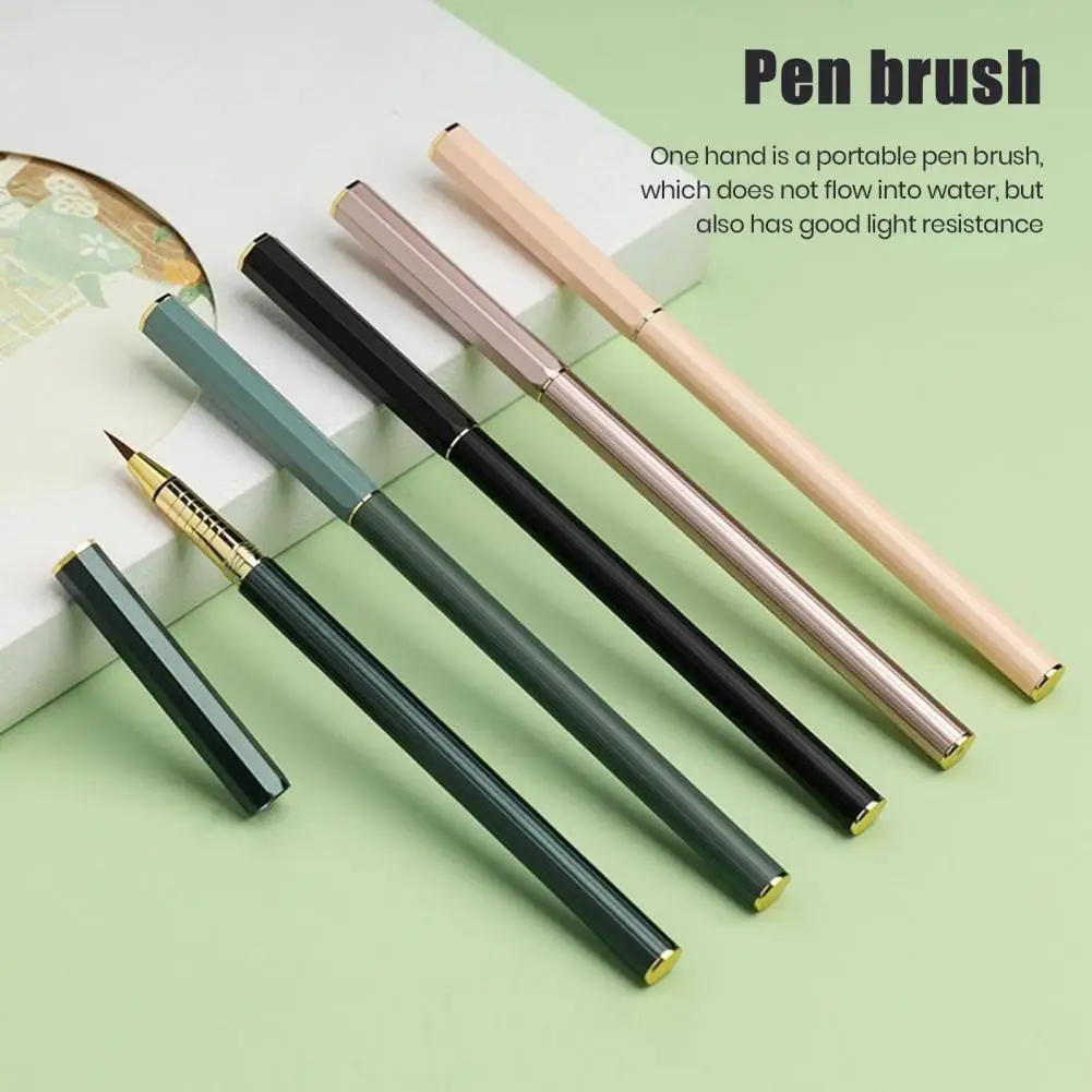 13.5cm Portable Fountain Pen Waterproof Fade-Resistant Permanent Ink Writing Pen Reusable Refillable Permanent Ink Pen Office